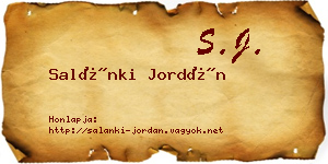 Salánki Jordán névjegykártya